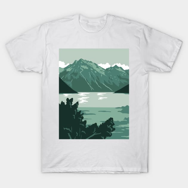 Lake Clark National Park and Preserve in Anchorage Alaska United States WPA Poster Art Color T-Shirt by patrimonio